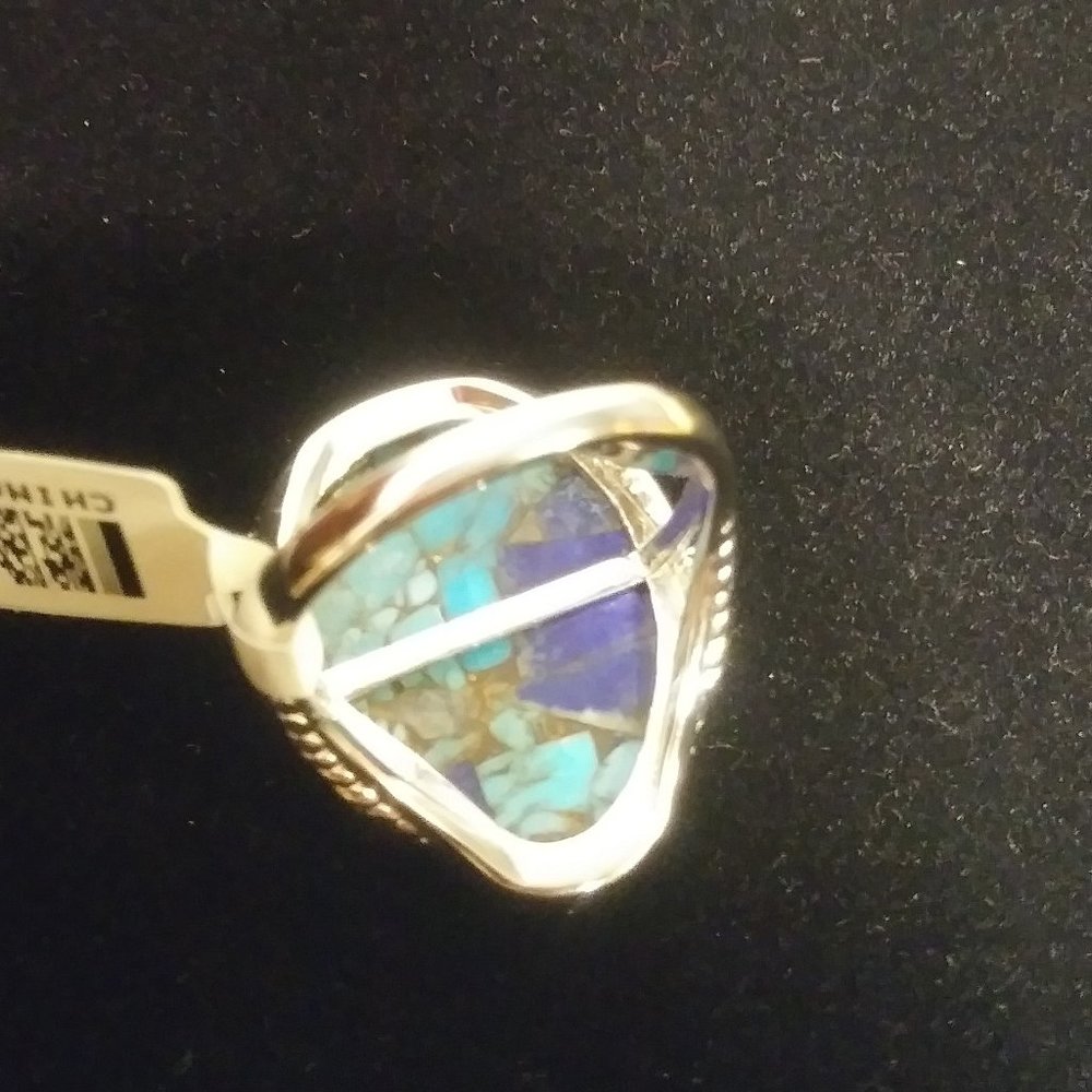 Turquoise TearDrop Sliver Ring - Picture 2 of 5